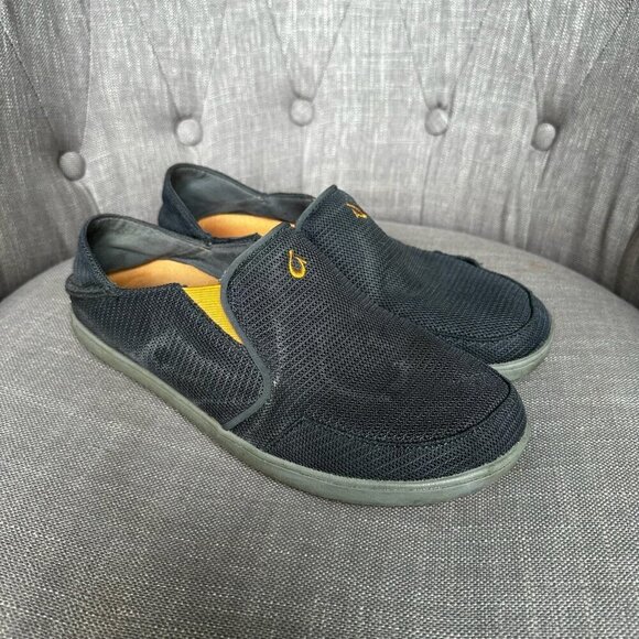 Olukai Nohea Shoes Mens Sz 8.5 Gray Breathable Slip On Mesh Sneaker Loafer - Picture 1 of 10